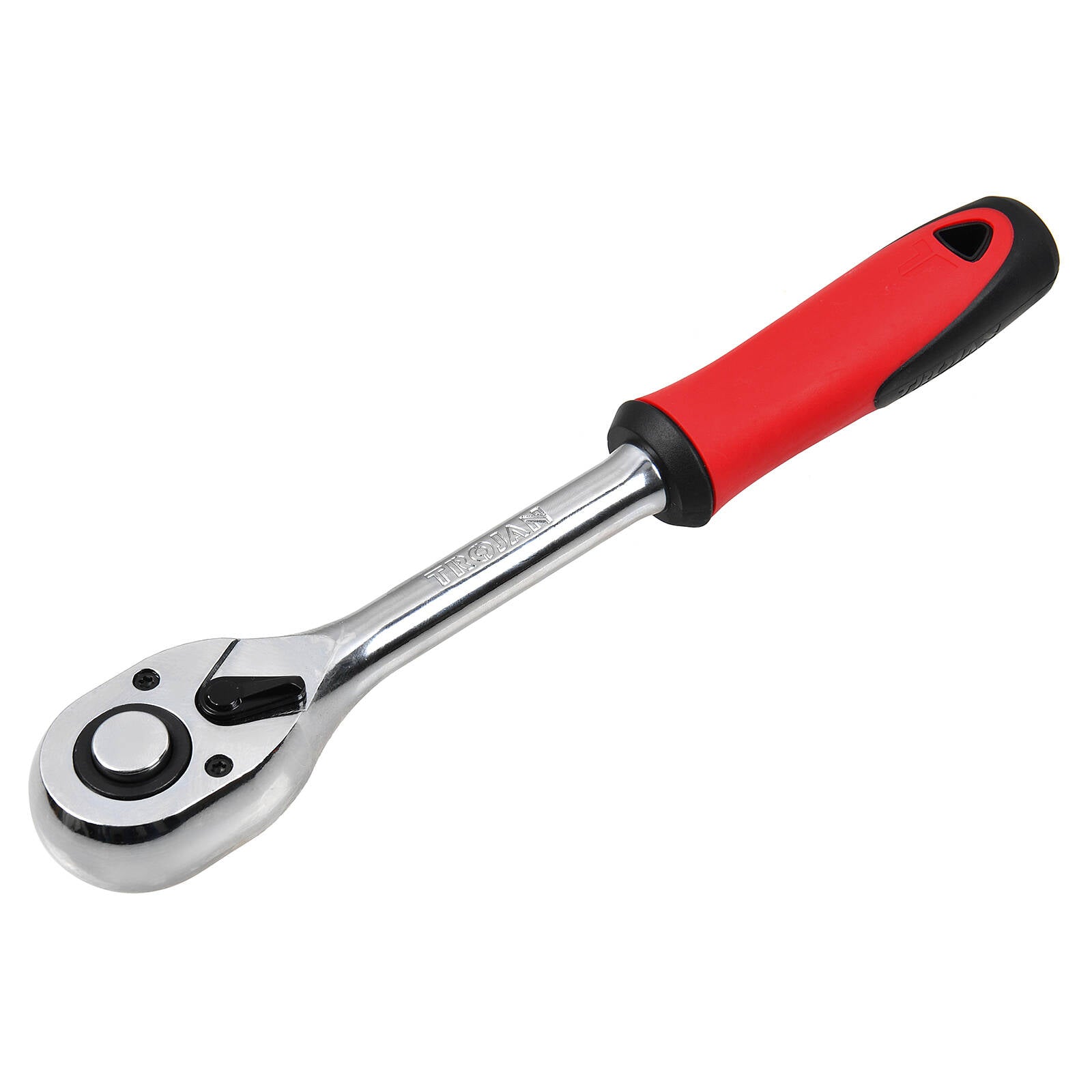 Trojan 1/2" Drive Ratchet with Grip, 72 Tooth Reversible Chrome Vanadium