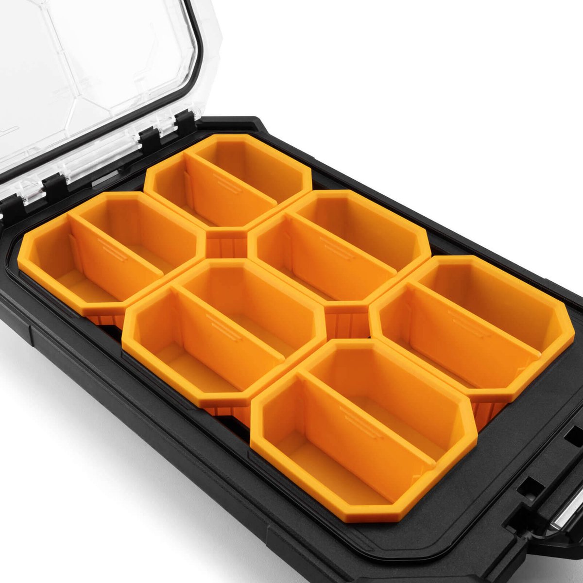 ToughBuilt StackTech Compact Low-Profile Organiser - See-Through Small Parts Storage
