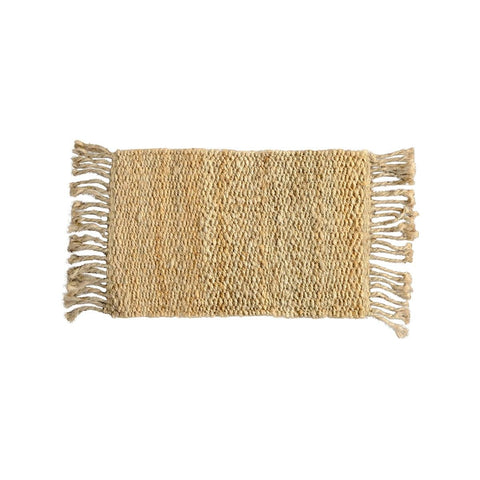 Jute Indoor Mat - 40 x 60cm - Durable Natural Fibres - Stylish Frilled Edges - SuperSaverAU - view 1