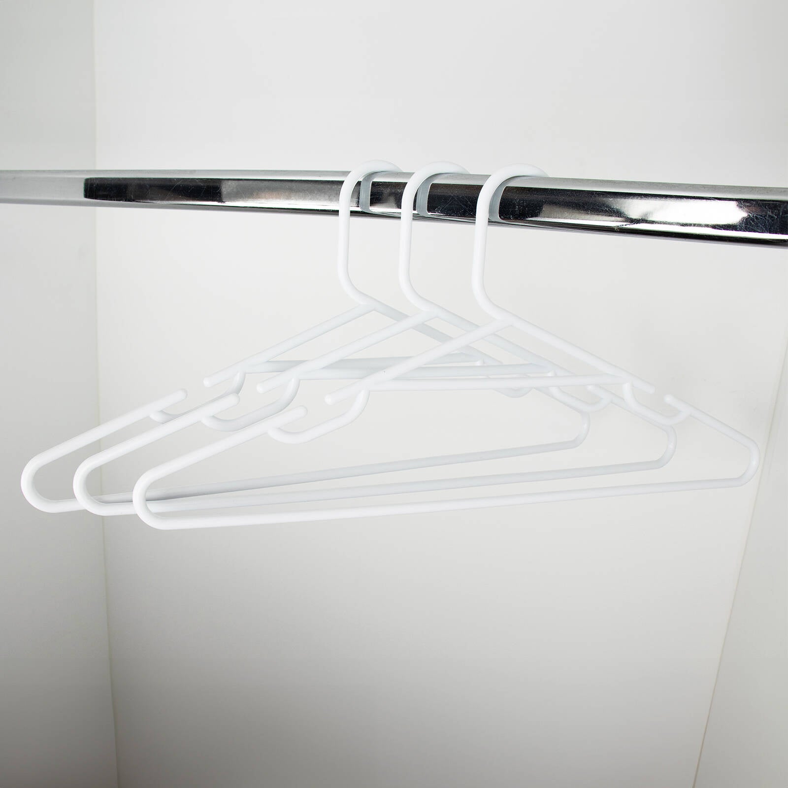 All Set White Plastic Tube Clothes Hangers 10 Pack