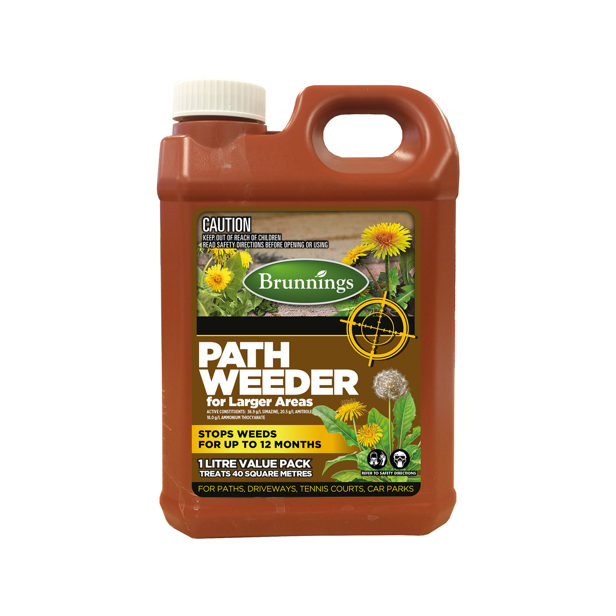 Brunnings Path Weeder Concentrate 1L - Non-Selective for Paths & Driveways