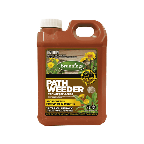 Brunnings Path Weeder Concentrate 1L - Non-Selective for Paths & Driveways