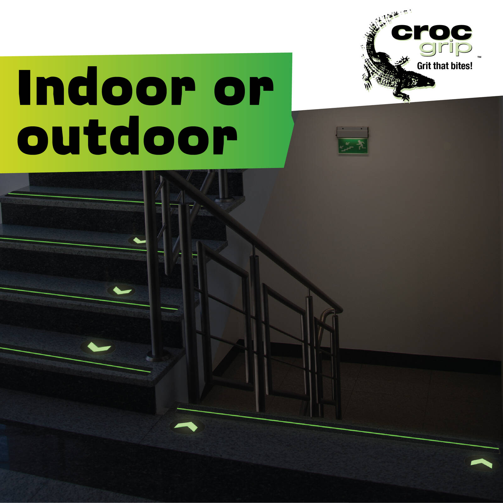 Croc Grip Glow-in-the-Dark Anti-Slip Grit Strips, 9 Pack