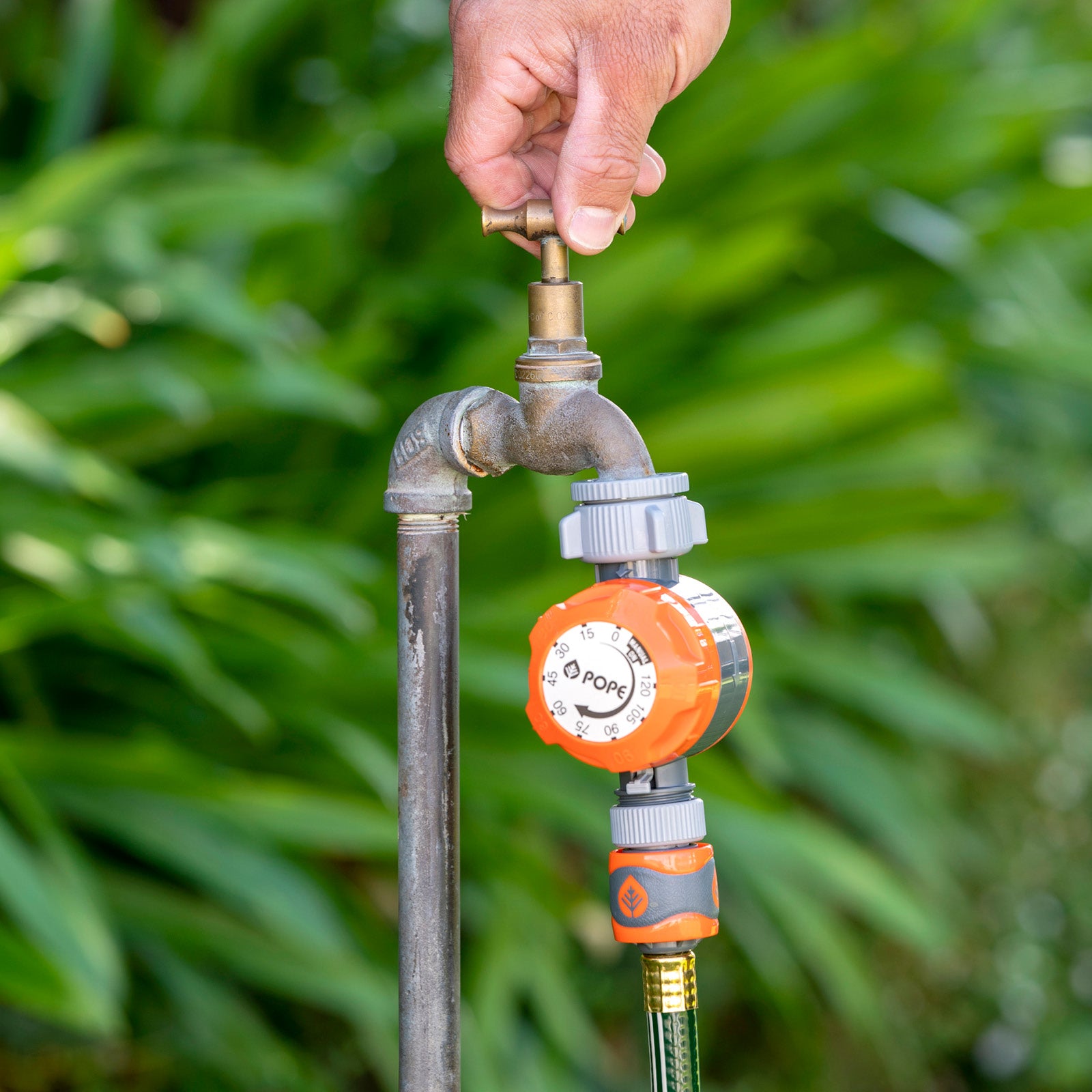 Pope 2 Hour Manual Tap Timer, Battery-Free Garden Watering