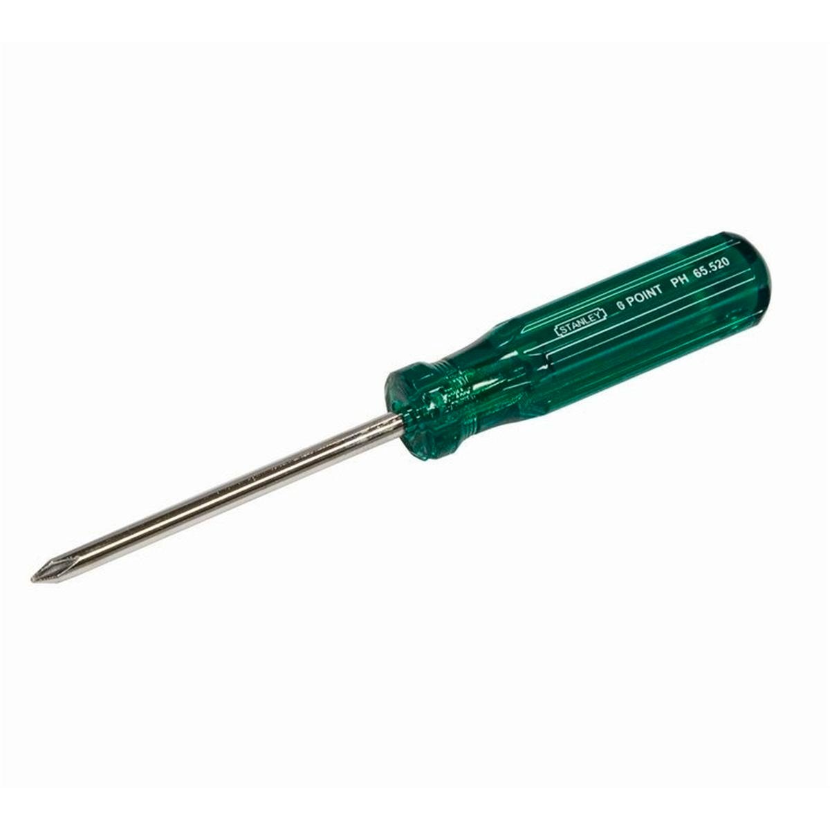 Stanley 60mm No.0 Phillips Screwdriver Steel Green