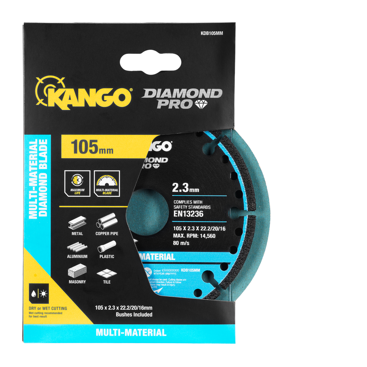 Kango 105mm Multi Material Diamond Blade - Durable Cutting Tool for Metal, Plastic, Masonry - SuperSaverAU - view 1
