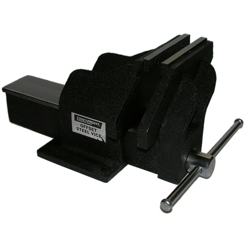 Craftright 150mm Offset Steel Vice - 190mm Jaw, Fixed Base, Black