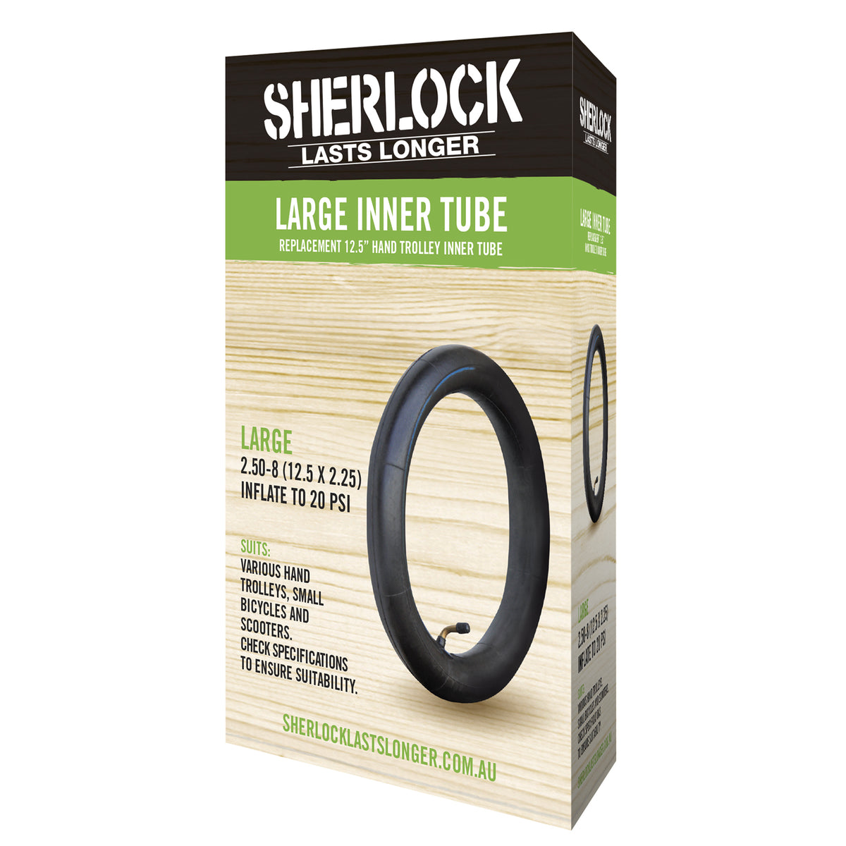 Sherlock Large Trolley Wheel Inner Tube, 12.5 x 2.00, Rubber