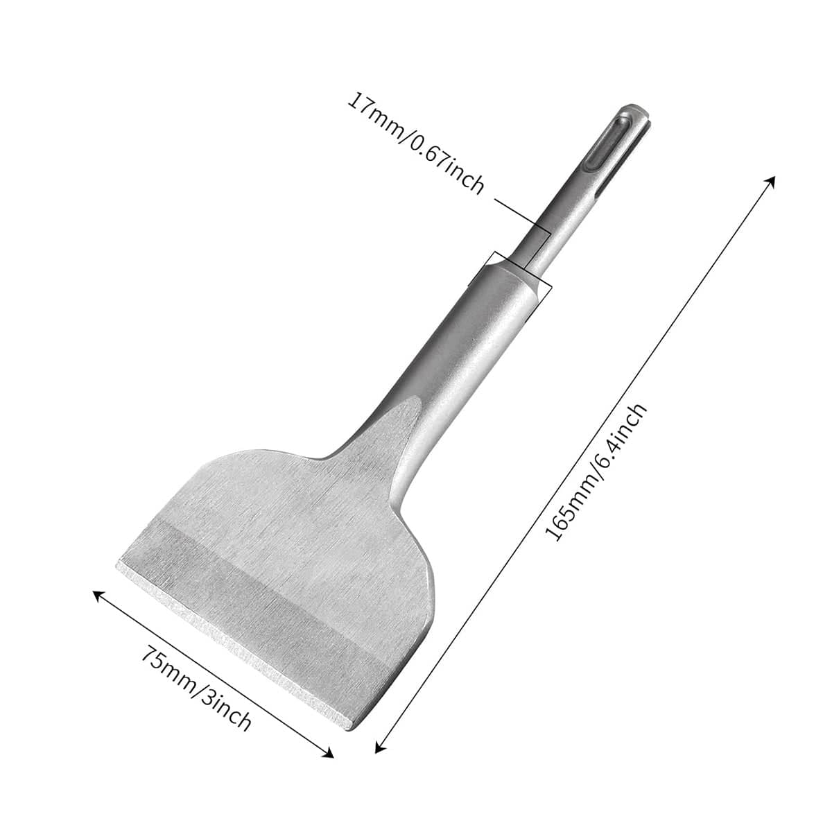 75mm Wide SDS Plus Tile Chisel 25 Degree Bent Shaft for Concrete and Masonry Removal - view 3