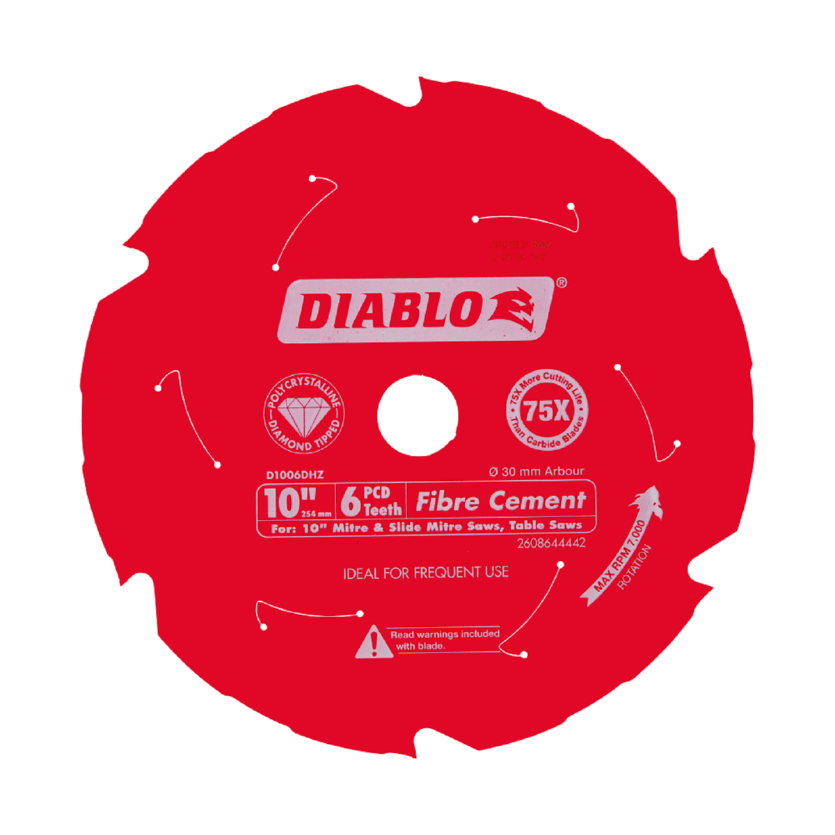 Diablo 254mm 6T PCD Fibre Cement Circular Saw Blade