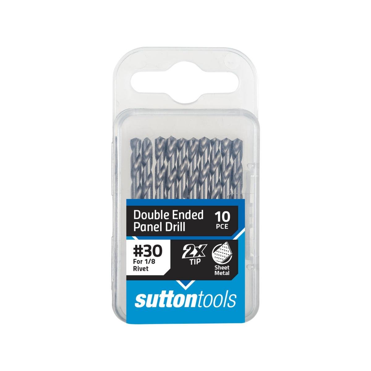 Sutton Tools No.30 Double Ended Panel Drill Bit, Steel, 10 Pack
