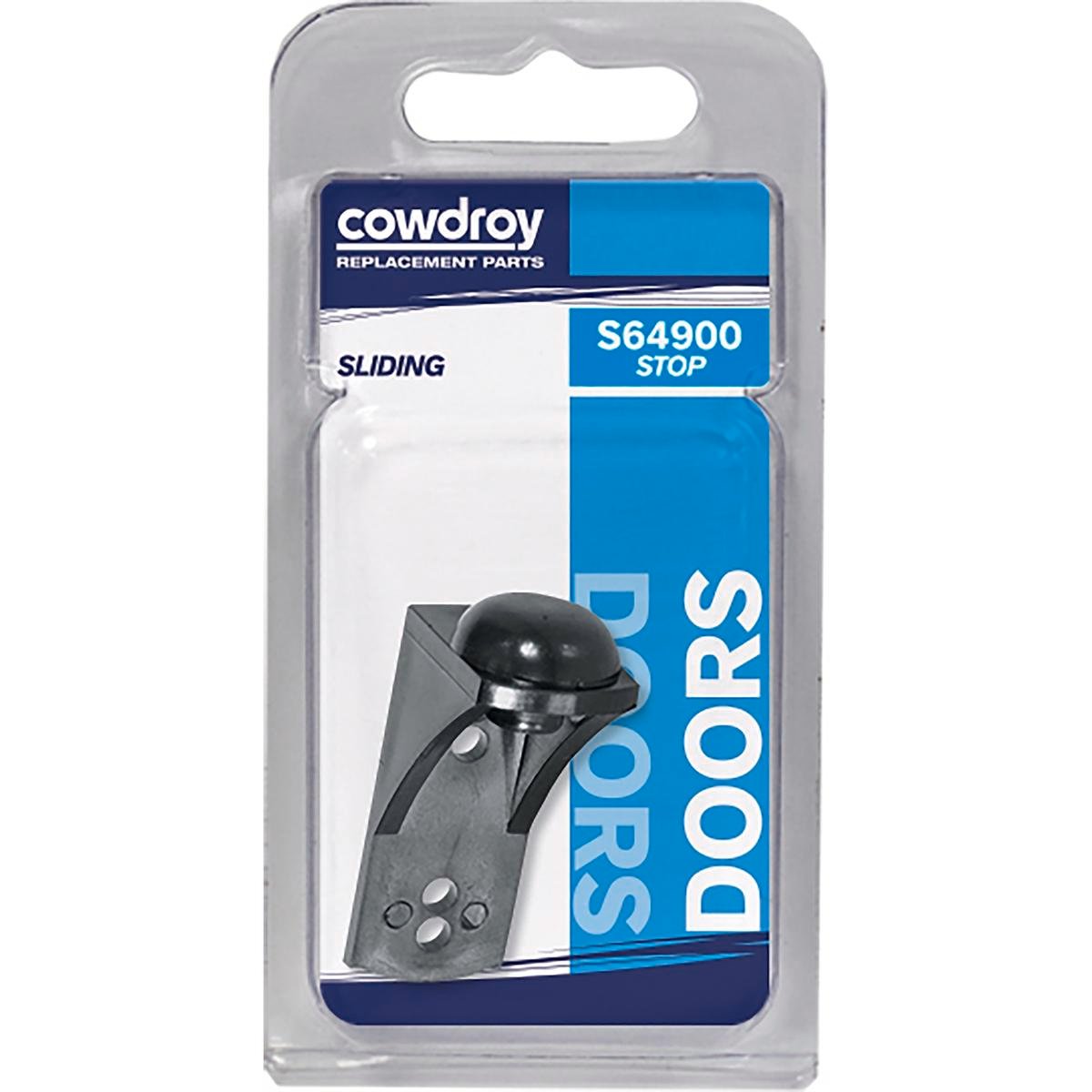Cowdroy Black Sliding Track Door Stop - 60mm Nylon - Wall Protection - SuperSaverAU - view 1