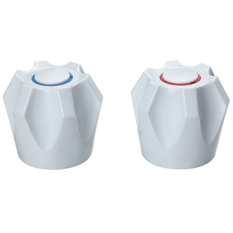 Shaw & Mason White Six Point Tap Handles Pair ABS Plastic Hot and Cold
