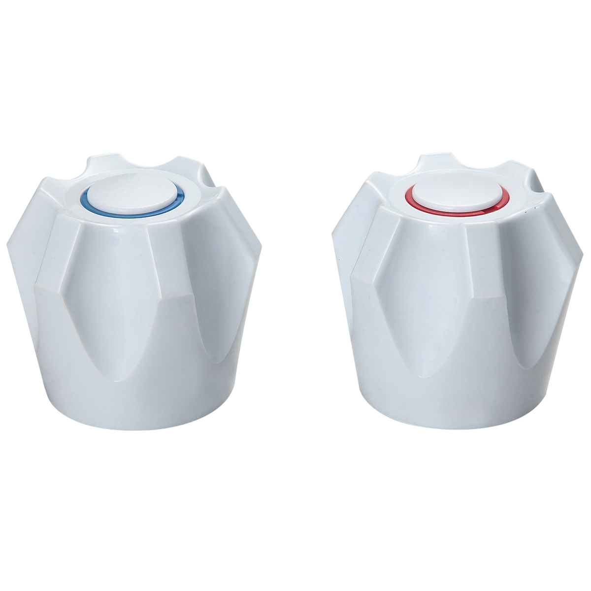 Shaw & Mason White PVC Six Point Style Handles Pair Durable Ergonomic Upgrade - SuperSaverAU - view 1
