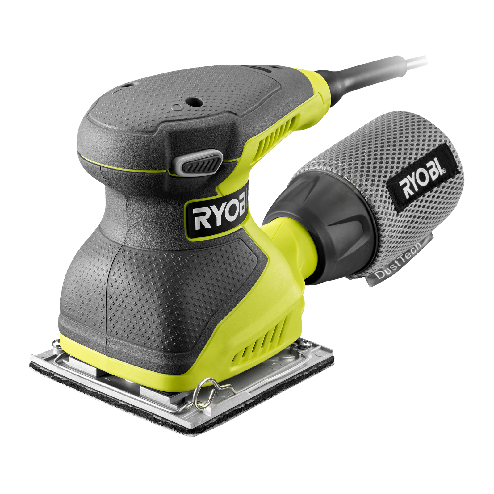 Ryobi 240W 1/4 Sheet Sander, 14000RPM, 110mm Plate, Dust Bag, Palm Handle RSS240Q-S
