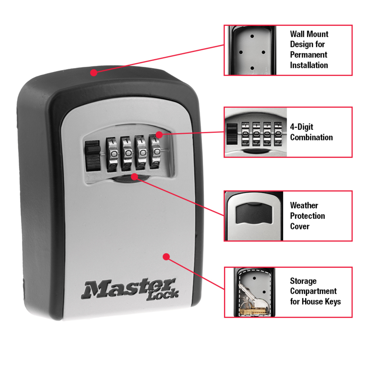 Master Lock Wall Mounted Combination Key Safe 5401DAU