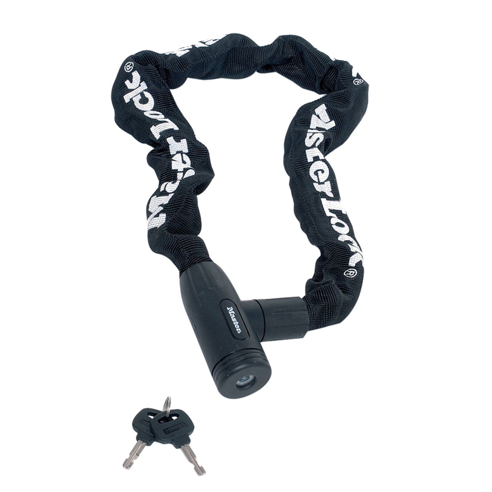 Master Lock 8mm x 0.9m Covered Chain With Integrated Key Lock, Steel, Nylon Covered