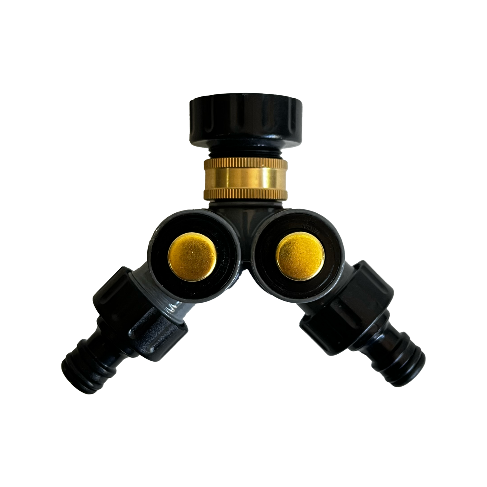 Bluhen 2 Way Outlet Push Button Tap Adaptor Plastic & Brass Outdoor