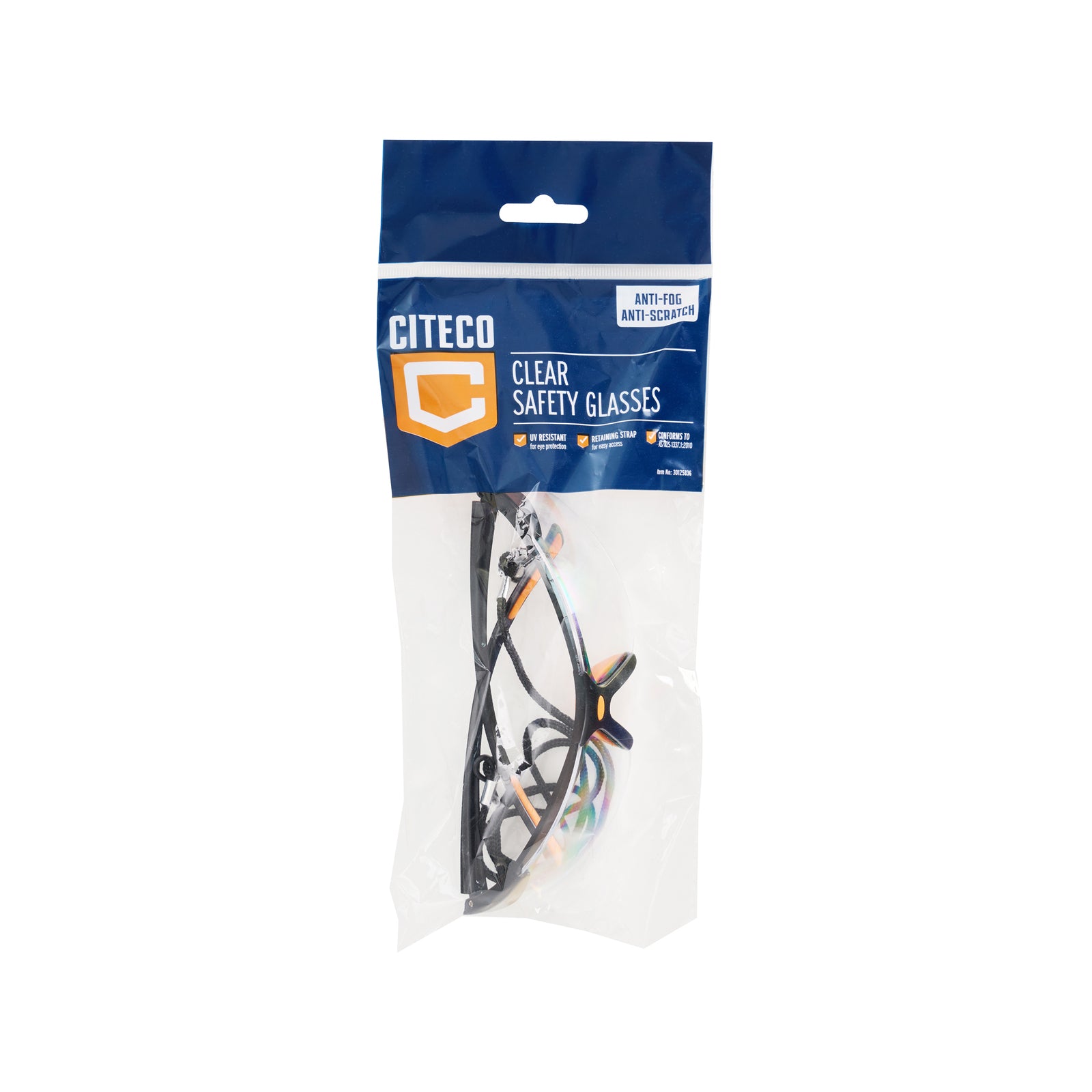 Citeco Clear Safety Glasses Anti-Fog Anti-Scratch UV