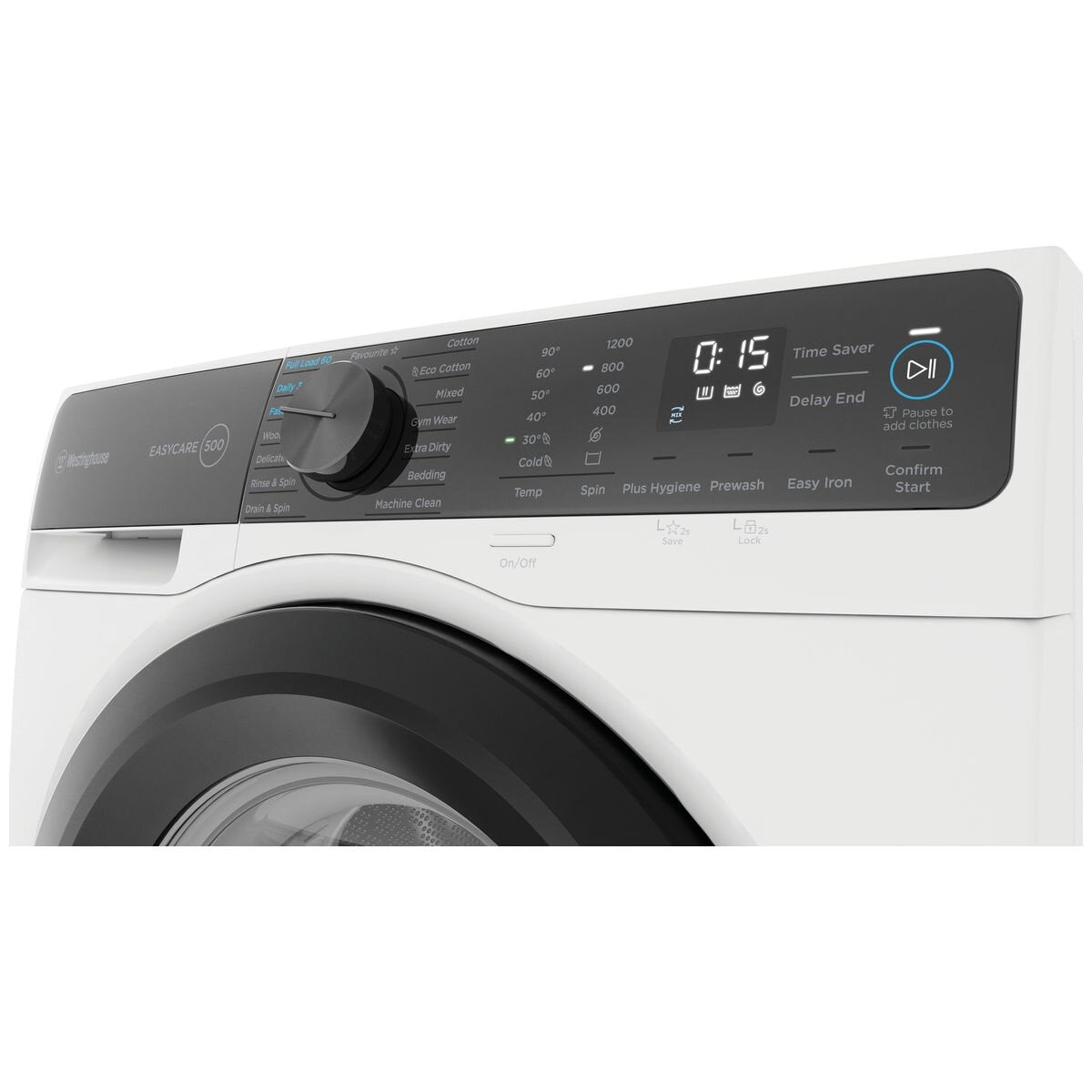 Westinghouse EasyCare 500 9kg Front Load Washing Machine - White, 1200rpm Spin, Delay End - WWF9024M5WAS