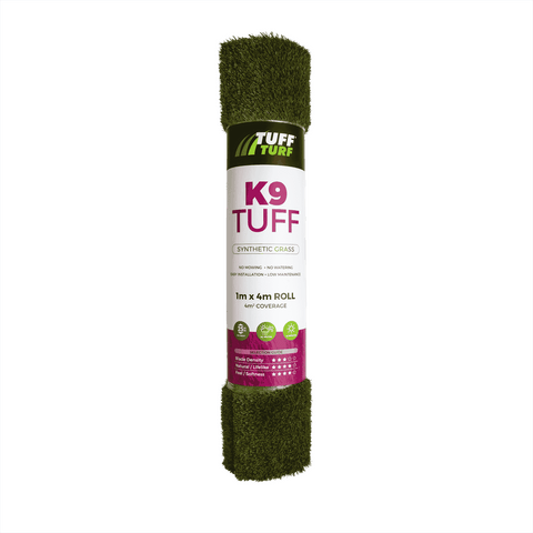 Tuff Turf K9 1m x 4m 25mm Pile PE Synthetic Turf Pre-Packed Roll