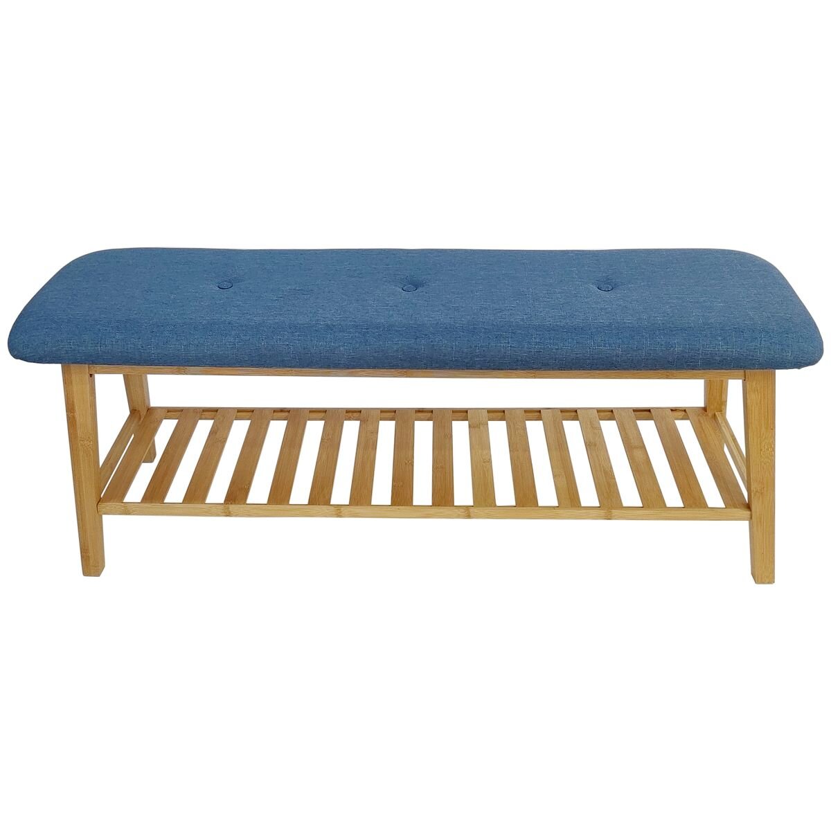 L.T. Williams Bamboo shoe bench large - 100kg load capacity, padded seat, ventilated shelf - 9900-LT