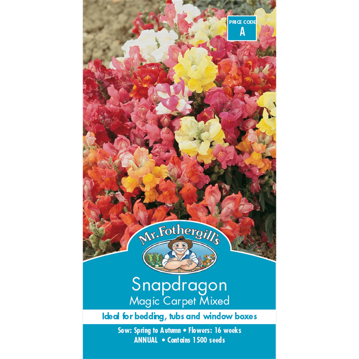 Mr Fothergill Snapdragon Magic Carpet Flower Seeds 75mm Dwarf Hardy - SuperSaverAU - view 1