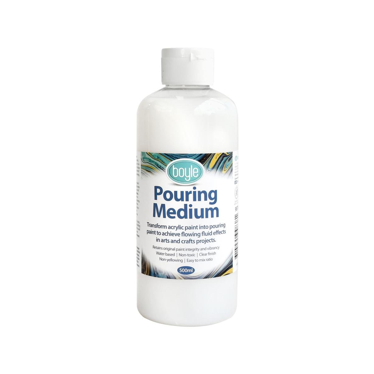 Boyle 500ml Pouring Medium - Clear - Water-Based - Non-Toxic - Fluid Effects - SuperSaverAU - view 1