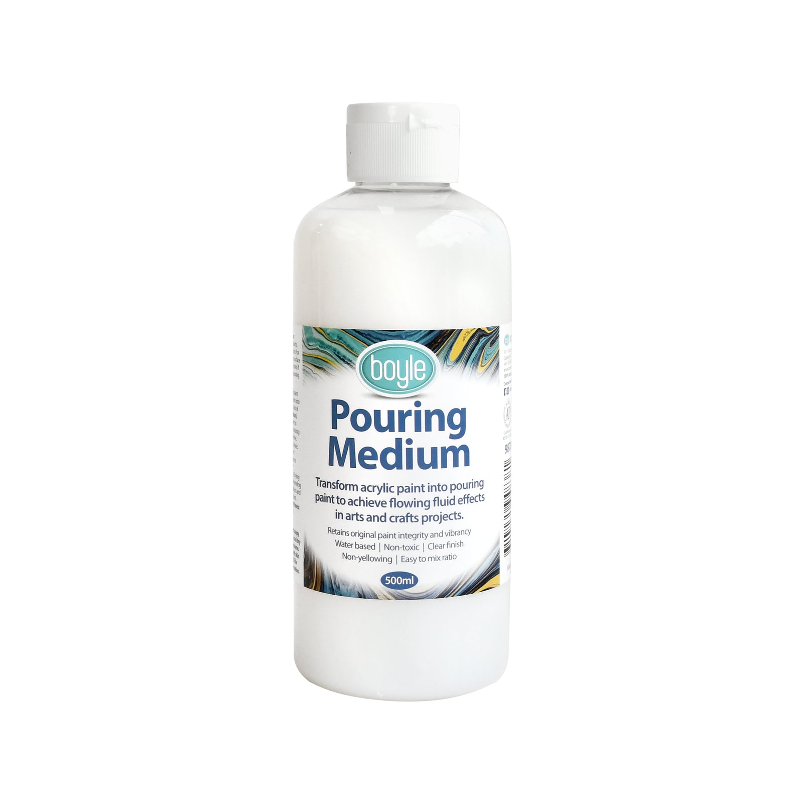 Boyle 500ml Pouring Medium - Water-Based Acrylic Fluid Art Additive