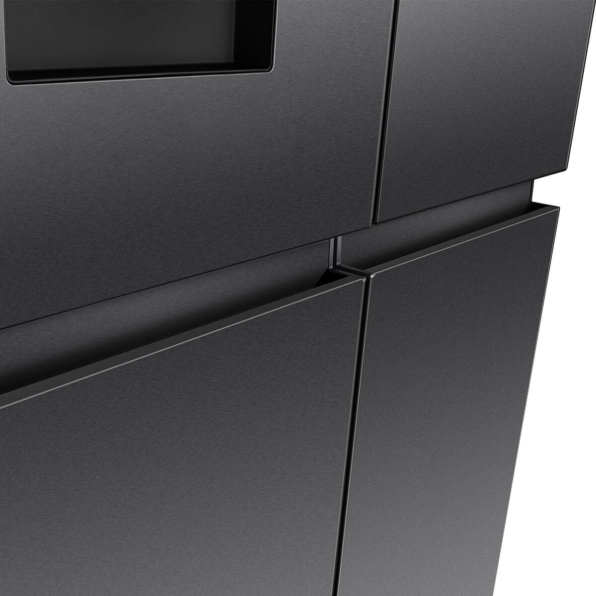 Hisense 640L Quad Door Fridge - Dark Stainless Steel - Non-Plumbed Ice and Water Dispenser - HRCD640TBW