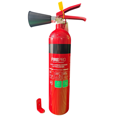 Firepro 2kg CO2 Fire Extinguisher - 110mm x 530mm - Flammable & Electrical Fire Protection - SuperSaverAU - view 1
