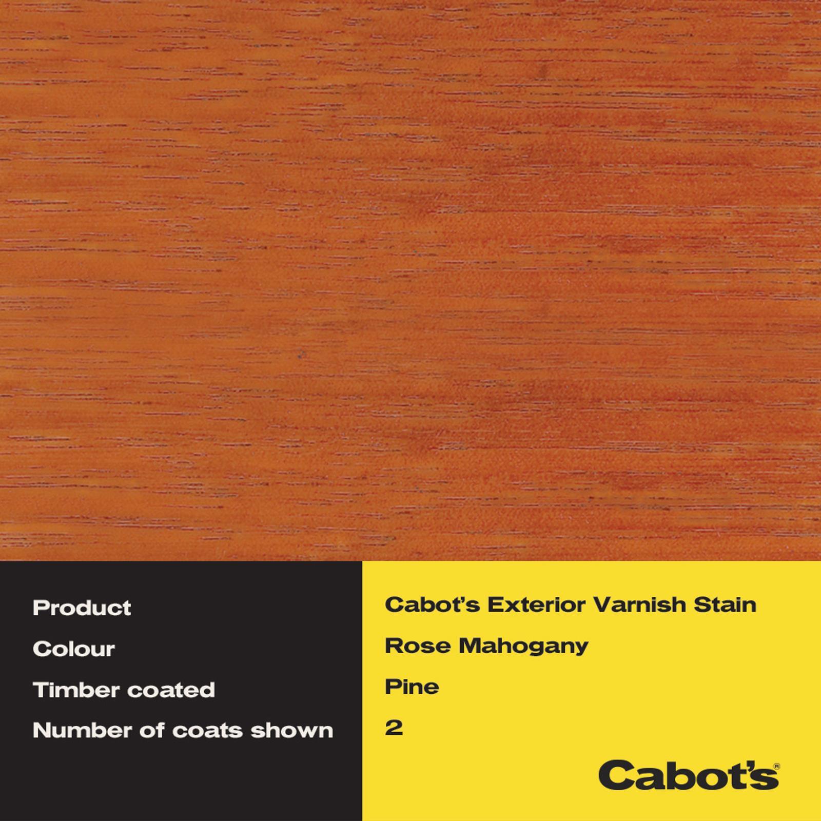 Cabot's Exterior Varnish Stain 2L Rose Mahogany Water Based Waterproof
