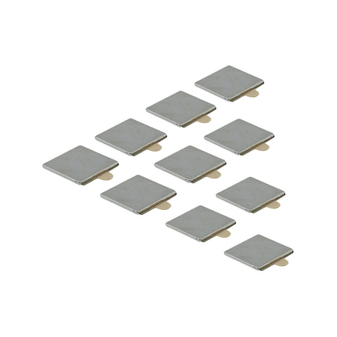 Everhang 15 x 15mm Neodymium Square Adhesive Magnet 10 Pack - Silver