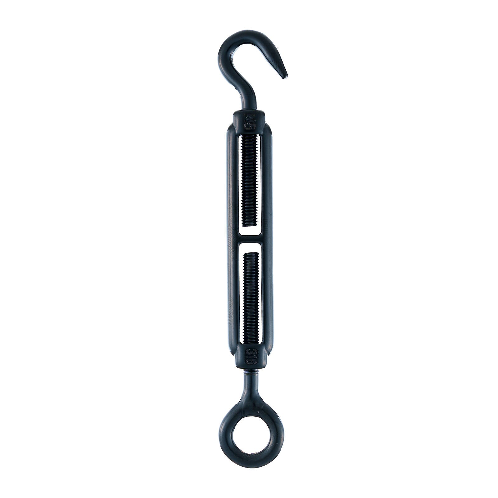 Taskmaster 5mm Black 316 Stainless Steel Turnbuckle Hook & Eye 6 Pack