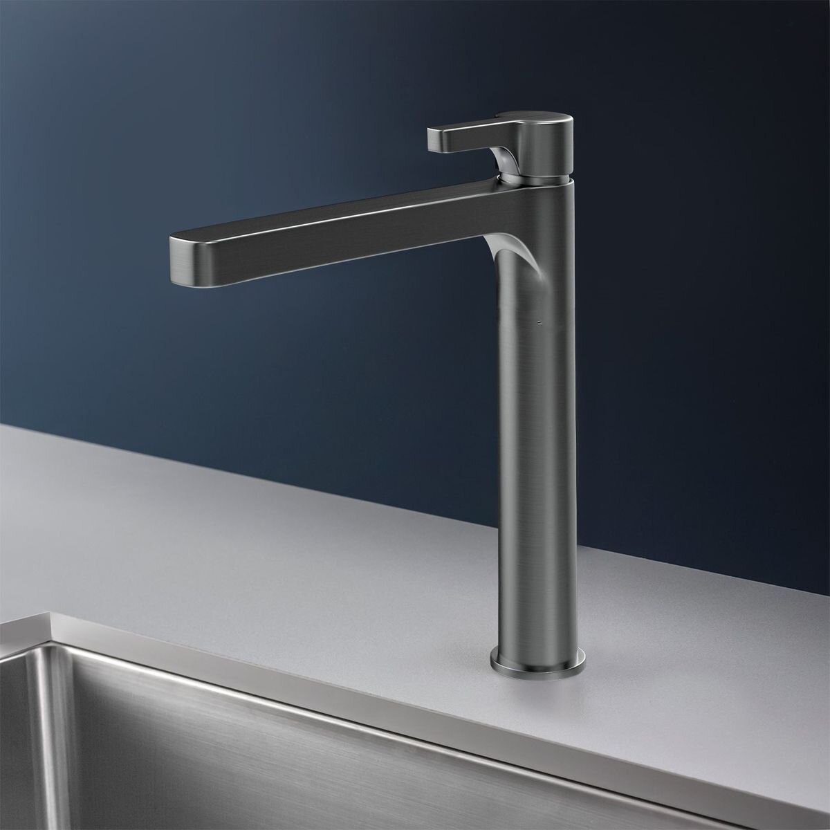 Rogerseller mixer tap - brushed nickel brass - 360 degree swivel outlet - Australian made - 36060036207