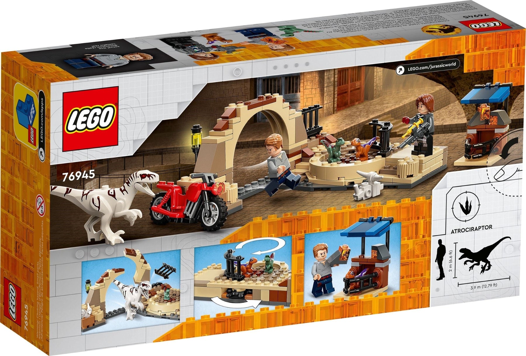 LEGO Jurassic Park 76945 Atrociraptor Dinosaur: Bike Chase- Auzzi Store