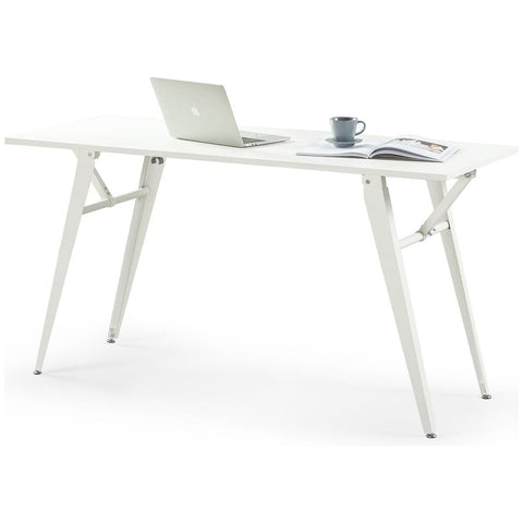 Zinus Lindy folding office desk - white, zero-assembly setup, water-resistant tabletop - AC-FDOS-L56W