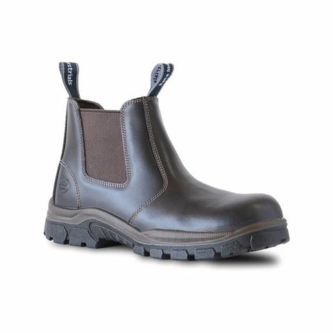 Bata Industrials Meteor Elastic-Sided Steel Cap Boot, Men's UK Size 11, Claret Leather, Fuel/Oil Resistant