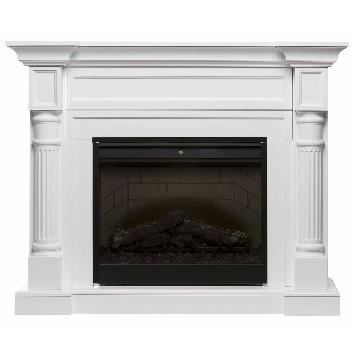 Dimplex Winston 2kW Electric Fireplace Mantel - White, Electraflame Log Effect, Remote Control - WTN20-AU