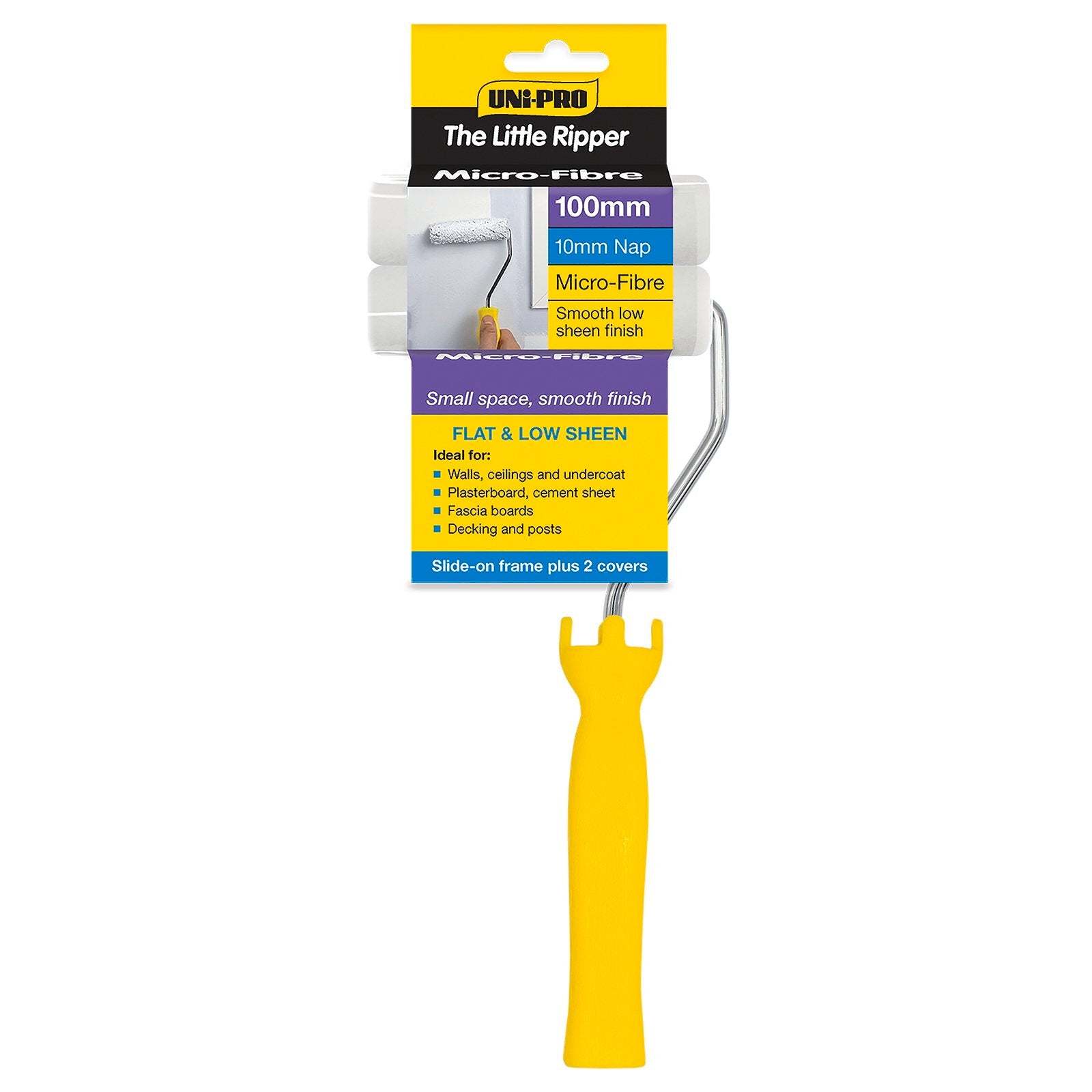 Uni-Pro Little Ripper 100mm 10mm Nap Microfibre Mini Roller Set 6 Pack