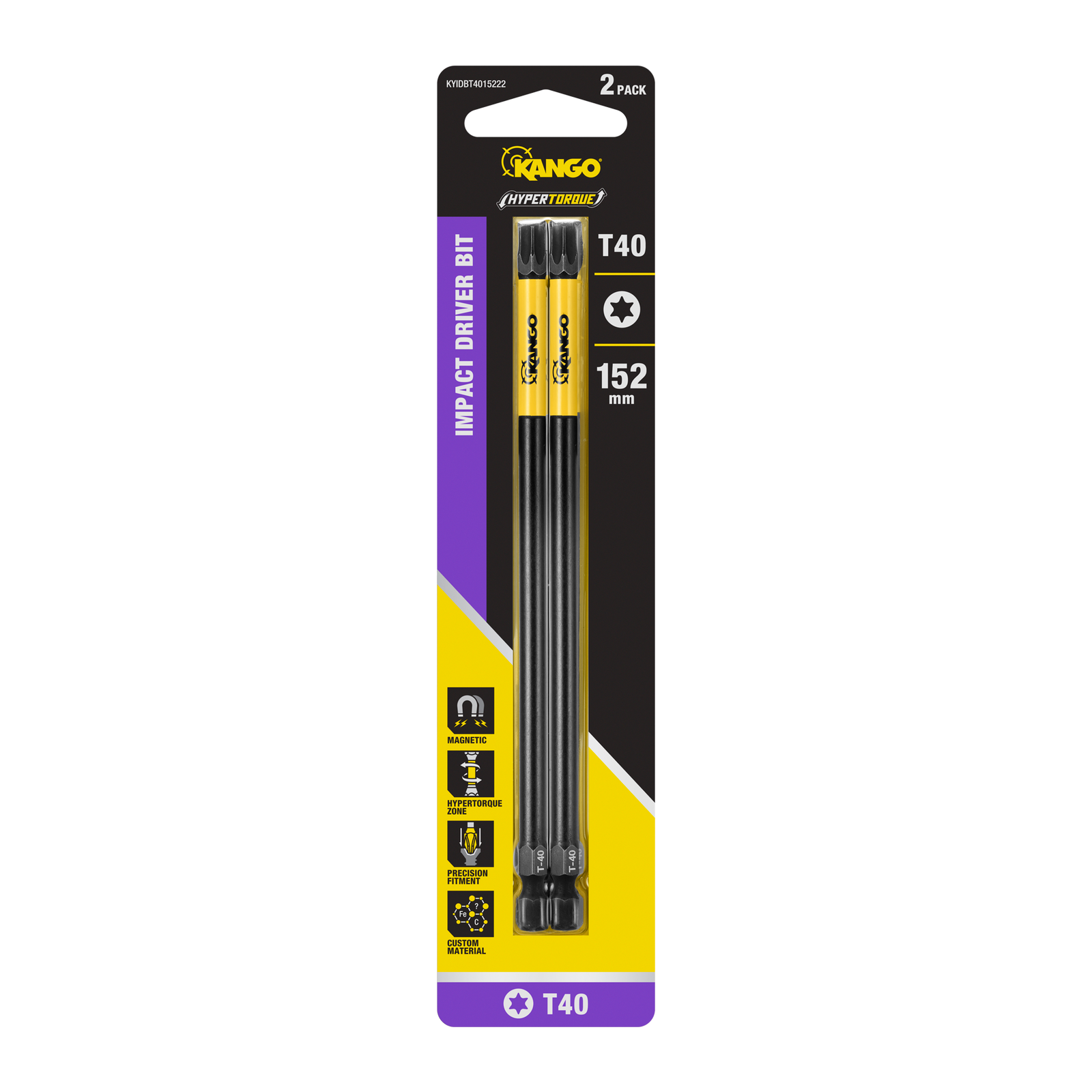 Kango 152mm TX40 Hypertorque Impact Driver Bit 2 Pack
