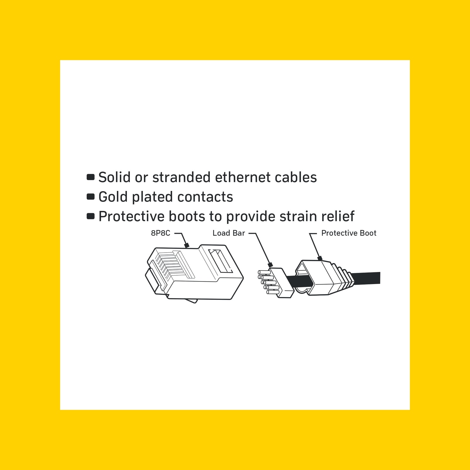 Antsig CAT6 RJ45 8P8C Plug with Boots White 10 Pack