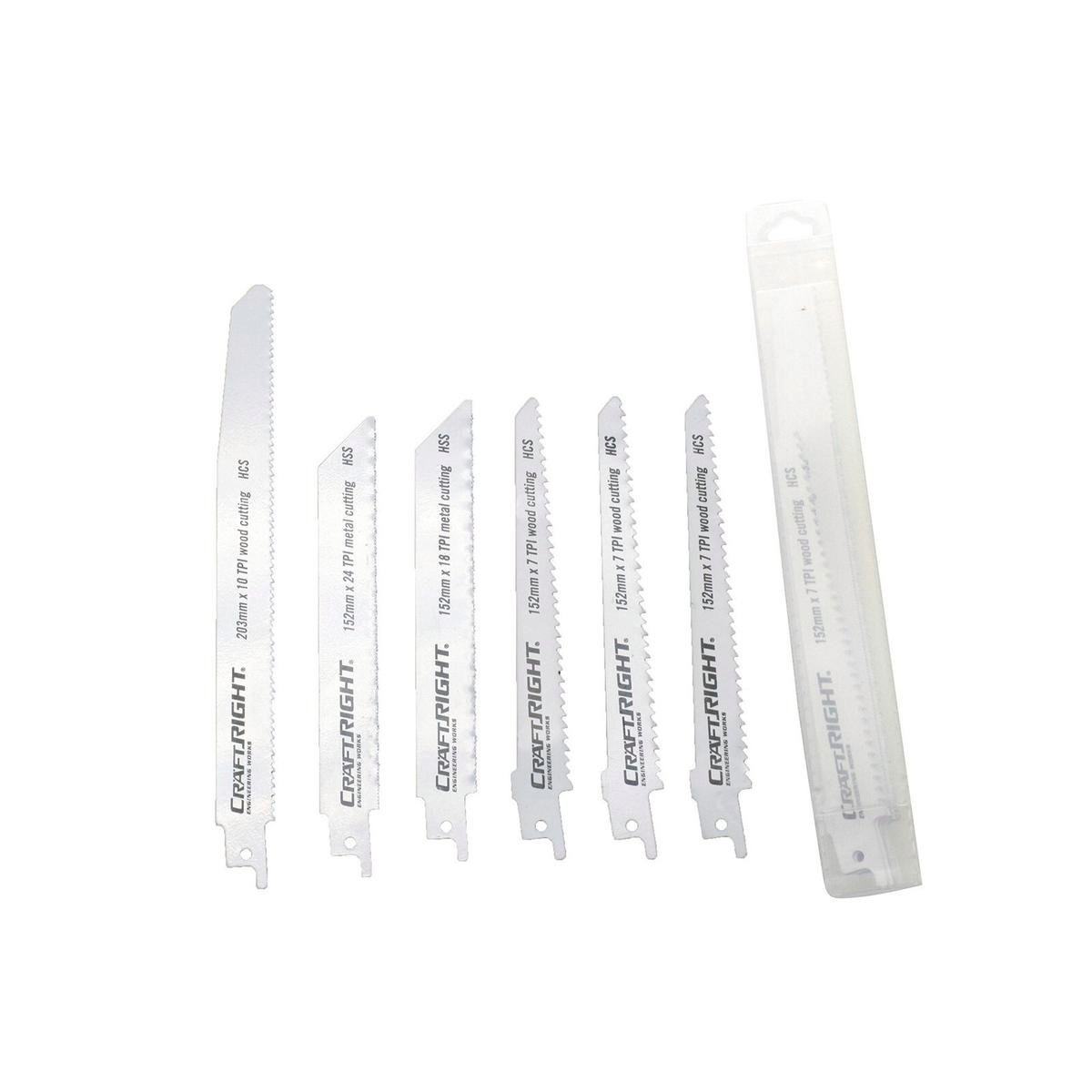Craftright Assorted Reciprocating Saw Blades 10 Pack Manganese Steel for Timber & Metal