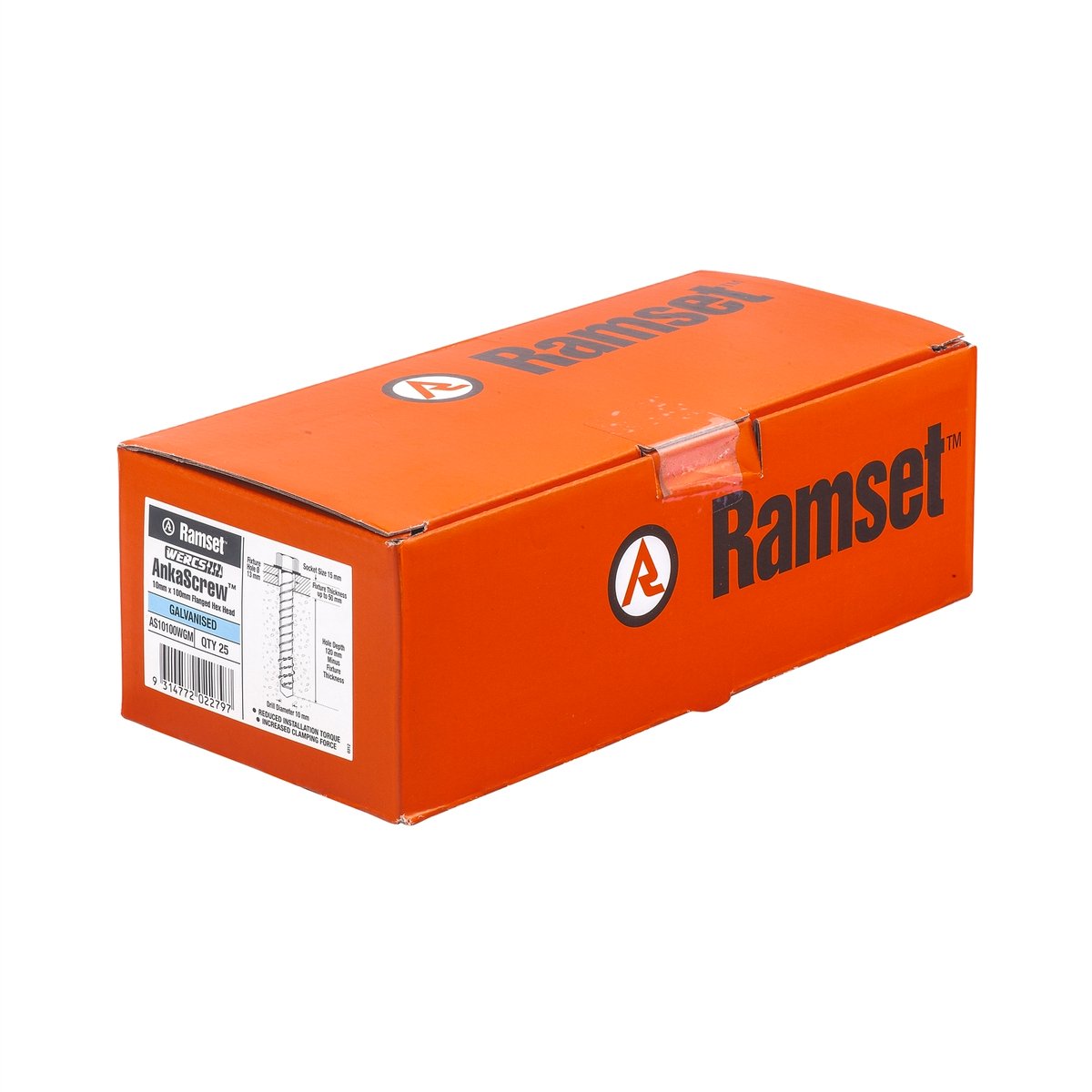 Ramset Ankascrew 10 x 100mm Galvanised Masonry Anchor 25 Pack - SuperSaverAU - view 1
