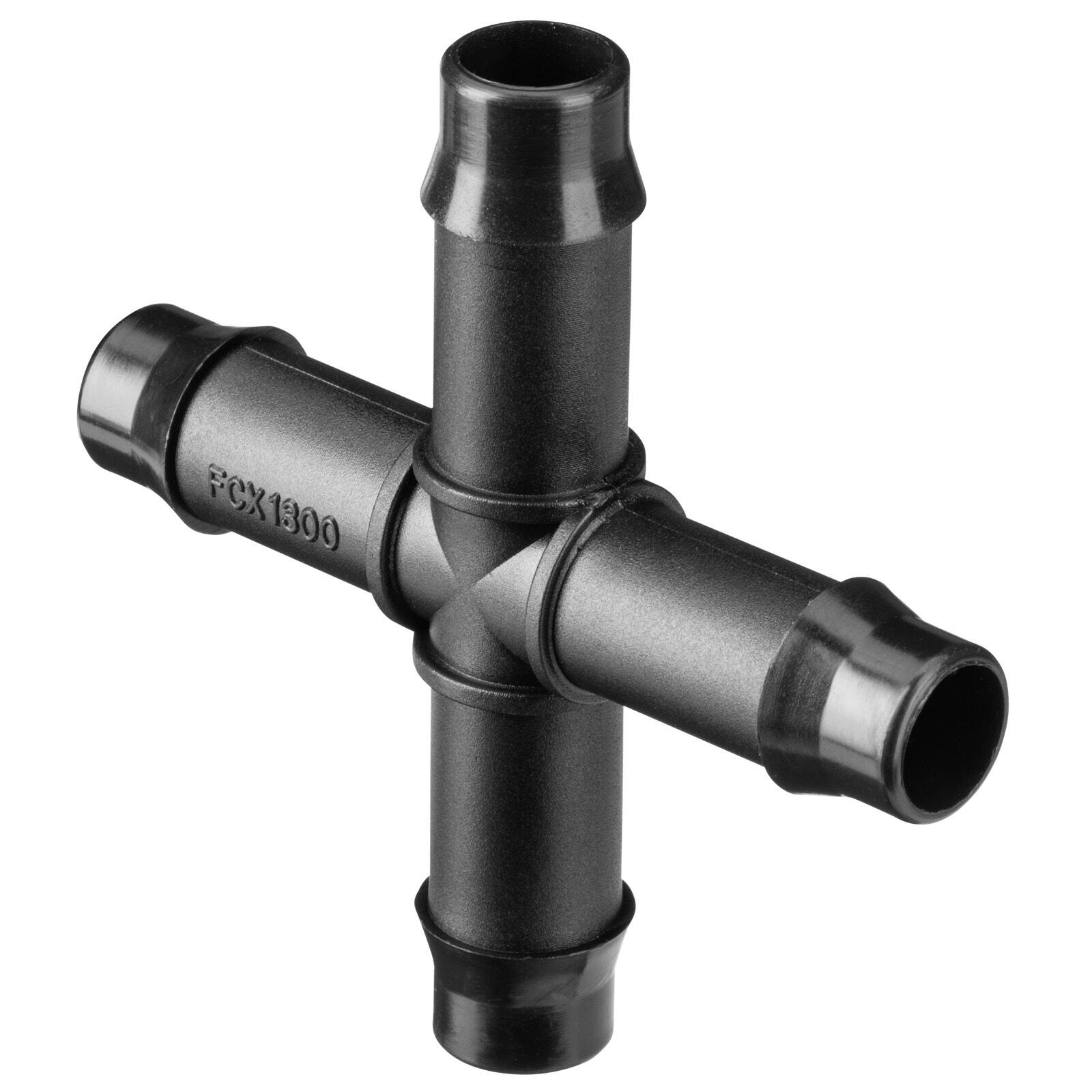 Pope 13mm Single Poly Barbed Cross, Polypropylene, 4 Way Irrigation Connector