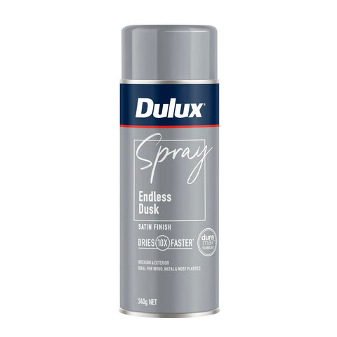 Dulux 340g Endless Dusk Satin Spray Paint, Indoor, 2.2m2/L Coverage