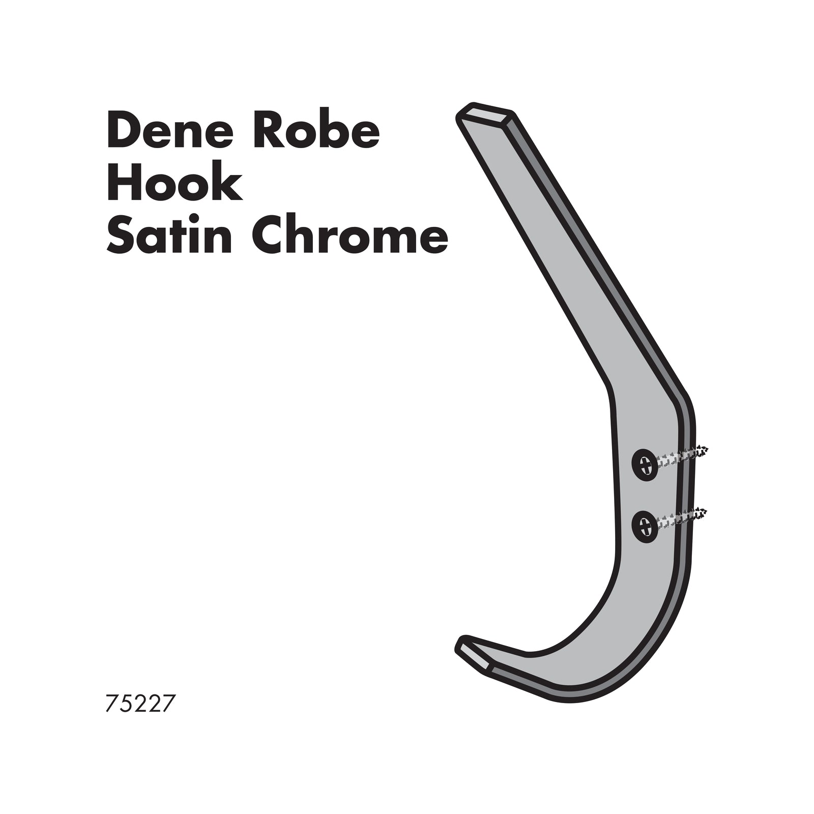 Adoored Satin Chrome Dene Deco Wall Hook 5kg
