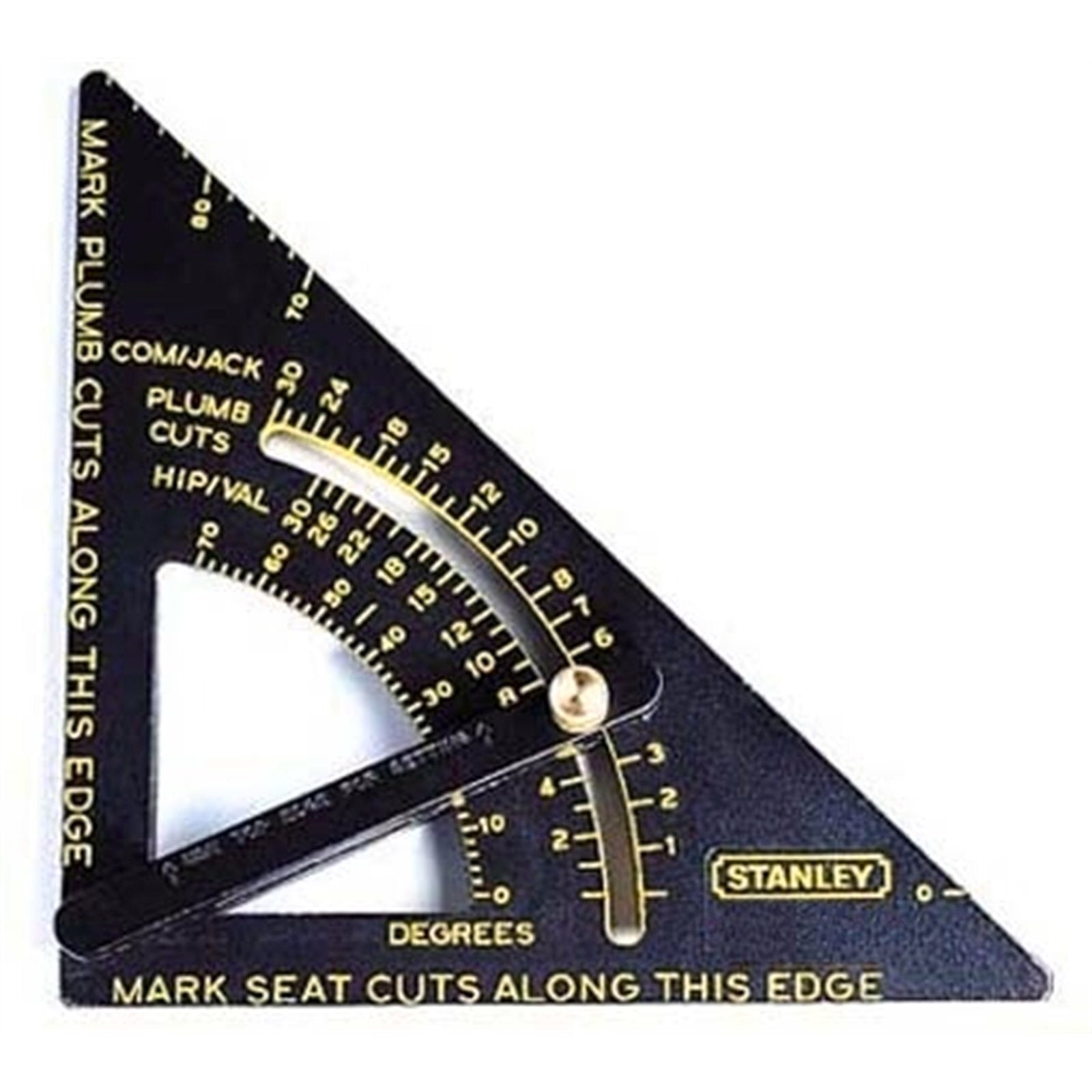 Stanley 200mm Quick Square, Heavy-Duty Aluminium, Black Speed Square, Angle Marking