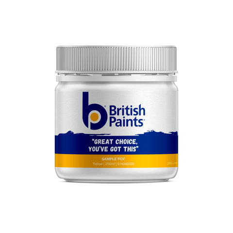 British Paints Yellow Sample Pot 250ml - Tintable, Interior Colour Tester