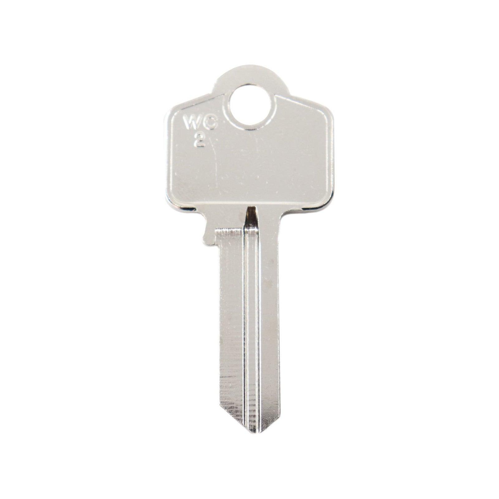 EHI WO2-WC2 53mm Silver Blank Key, Nickel Plated Brass